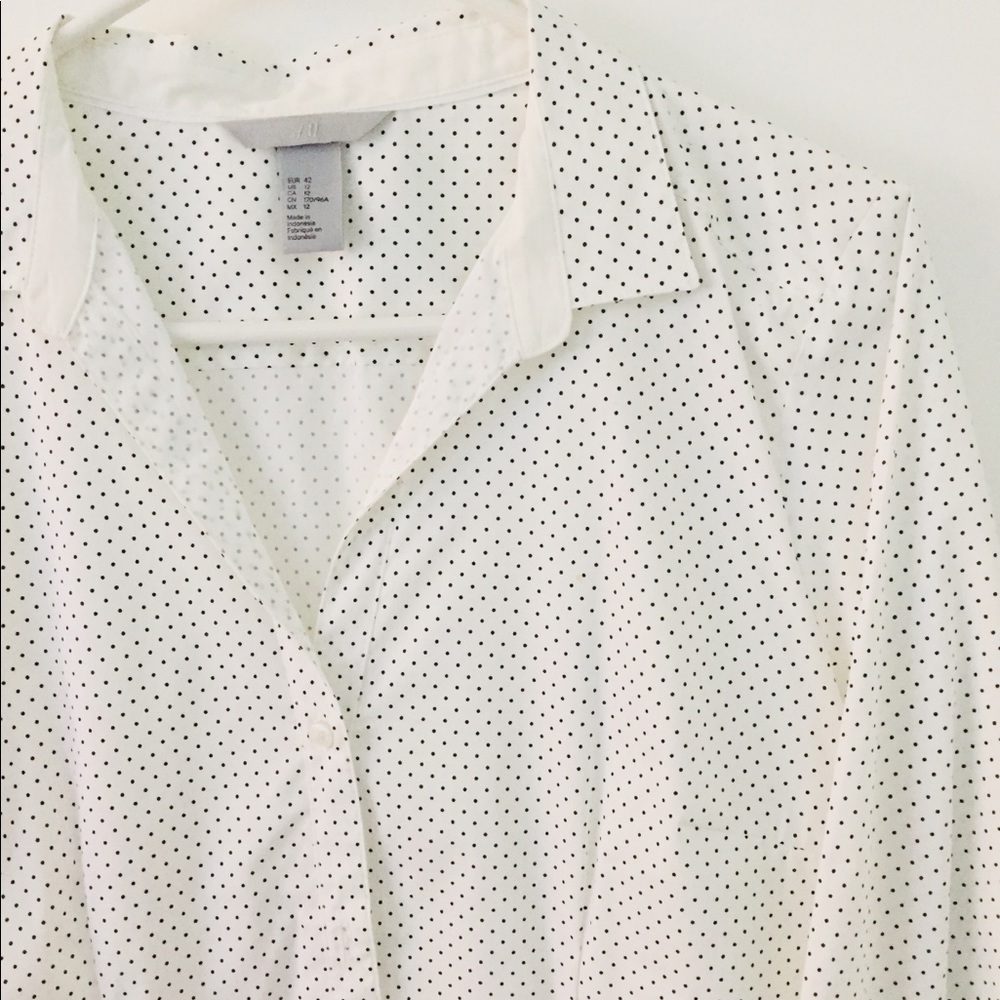 H&M Polka Dot Button Down Size 12